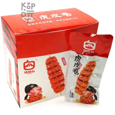 Снек Xiakebai Hu Pi Juan - Рулет из кожи Тигра, острый вкус, 28гр.