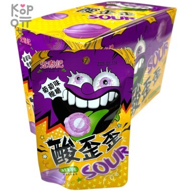 Кислая карамель Hong Tai Super Sour - кисляк до коликов со вкусом Винограда &mdash; Корейские товары для всей семьи(КорОпт)