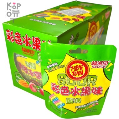 Мармелад Fupai Sour Acid Candy - Фруктовые полоски со вкусом Персика — Корейские товары для всей семьи(КорОпт)