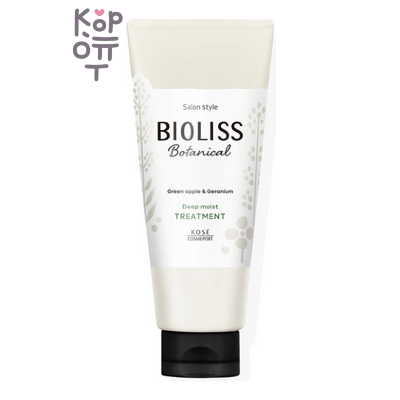 KOSE COSMEPORT Bioliss Botanical Deep Moist Treatment - Ботанический бальзам для сухих волос, Максимальное увлажнение (2 этап), 200 г