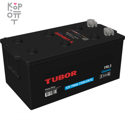 Аккумулятор TUBOR CLASSIC 6СТ-190.3 VL 190A, B type, ( L )