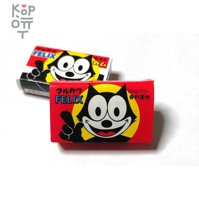 Marukawa Felix Strawberry Bubble Gum - Резинка жевательная со вкусом клубники, купить с доставкой на дом фото 1 — Корейские товары для всей семьи(КорОпт)