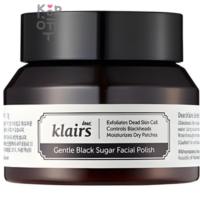 Dear, Klairs Gentle Black Sugar Facial Polish Сахарный скраб для лица, 110 г