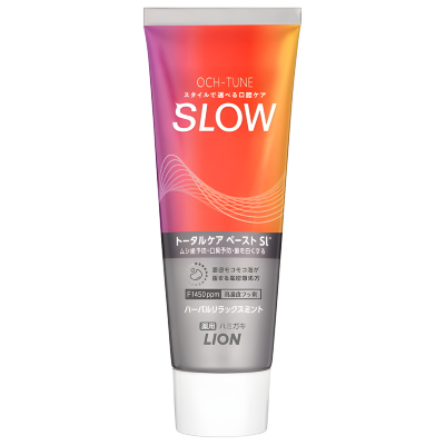 LION Зубная паста "OCH-tune SLOW" для тщательной гигиены, защиты от кариеса, неприятного запаха и осветления эмали (лёгкая мята) 130 г