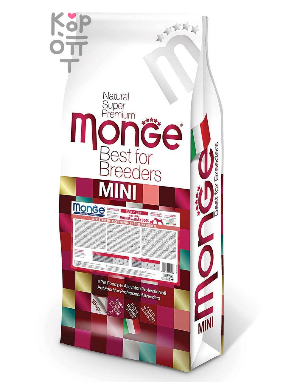 Сухой корм Monge Dog PFB Daily Line Mini Starter для щенков мелких пород 15кг.