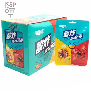 Кислая карамель Милая Цин Sour Candy - фруктовый микс - Лимон и Клубника — Корейские товары для всей семьи(КорОпт)