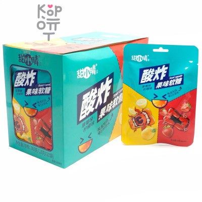 Кислая карамель Милая Цин Sour Candy - фруктовый микс - Лимон и Клубника