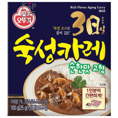 Ottogi Premium Curry Solid Slightly Spicy - Оттоги Карри 3-дневной выдержки, твердое, слегка острое. Кубики, 100гр.(4 порции)