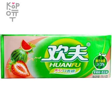 Жевательная резинка Huanfu Клубника и Арбуз — Корейские товары для всей семьи(КорОпт)
