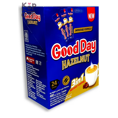 GOOD DAY — Кофе растворимый 3в1 Лесной орех 20 г × 24 шт., коробка 12 шт.