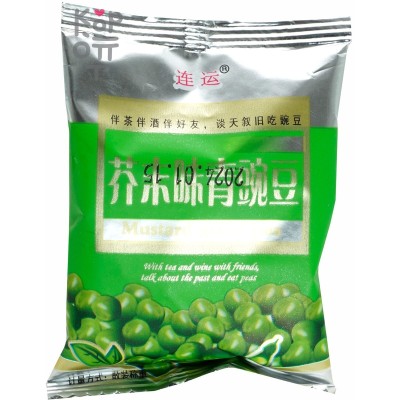 Peas Mustard Taste - Закуски Lian Yun, небольшие упаковки сушеного зеленого горошка, вкус Горчицы, 25гр.
