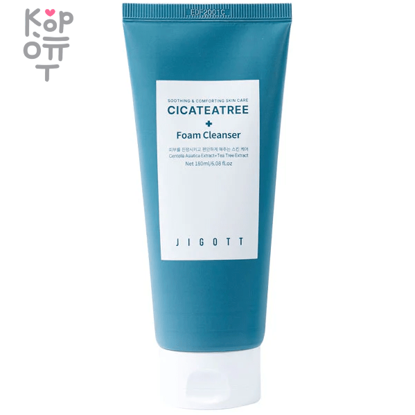 Jigott Soothing Cica&Tea Tree Cleansing Foam - Пенка для умывания с экстрактами Центеллы Азиатской и Чайного Дерева 180мл., купить с доставкой на дом фото 1 &mdash; Корейские товары для всей семьи(КорОпт)