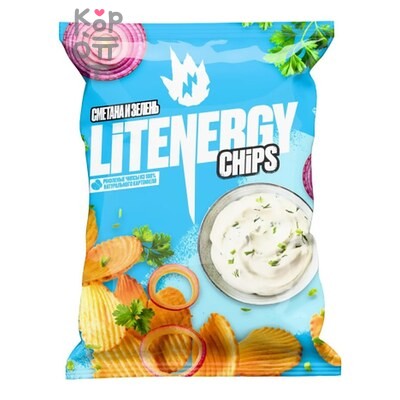 Lit — Чипсы картофельные Energy со вкусом Сметана-зелень, 120 г