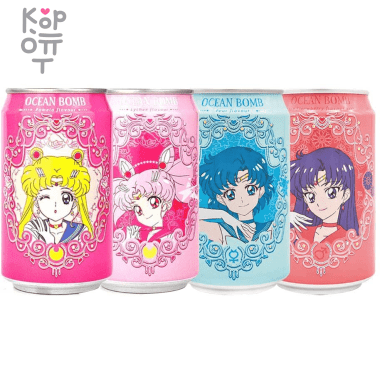 YHB Ocean Bomb &amp; Sailor Moon Sparkling Water - Лимонад &quot;Сейлор Мун&quot; 330мл. — Корейские товары для всей семьи(КорОпт)