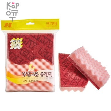 SB CLEAN&amp;CLEAR - Губка для мытья посуды №503 Double faced Fine двухсторонняя, с антибактериальным эффектом — Корейские товары для всей семьи(КорОпт)