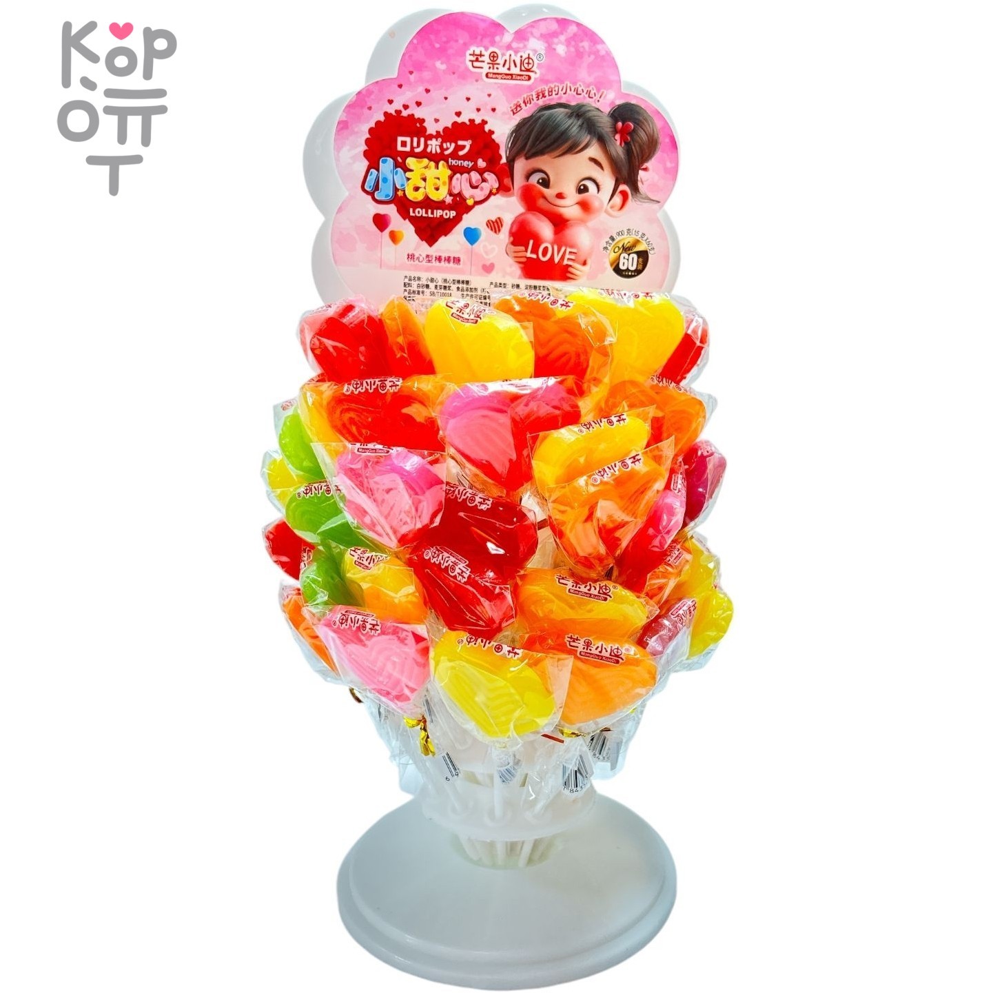 Леденец на палочке MangGuo Fruit's three - Фруктовое дерево, Клубничка