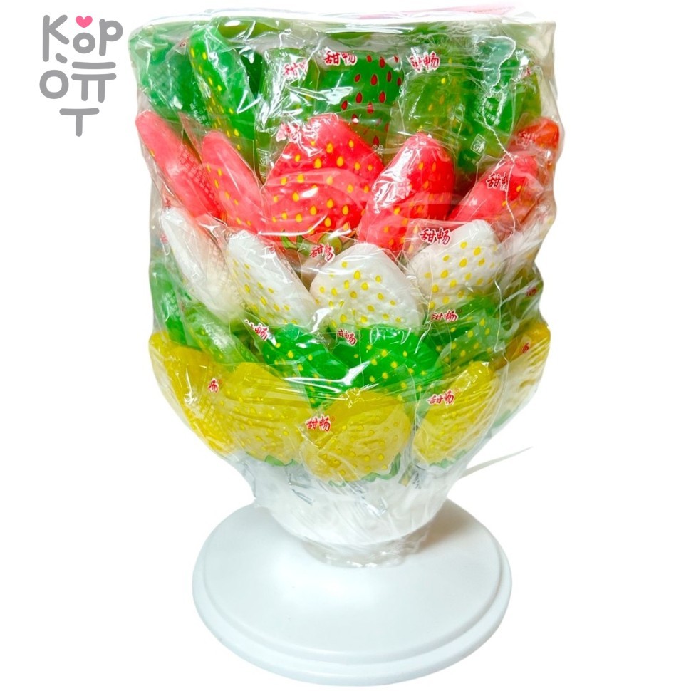 Леденец на палочке MangGuo Fruit's three - Фруктовое дерево, Клубничка, купить с доставкой на дом фото 1 — Корейские товары для всей семьи(КорОпт)