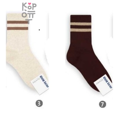 Kikiya Socks - Носки женские высокие с полосками, размер 23-25.