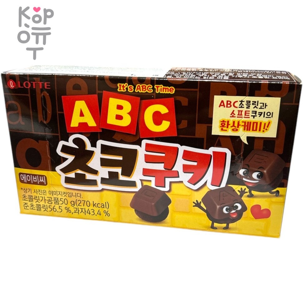 LOTTE ABC Choco Cookie - Печенье шоколадное 50гр. , купить с доставкой на дом фото 1 &mdash; Корейские товары для всей семьи(КорОпт)