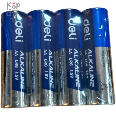 Батарейки Deli Alkaline, AA (LR6, 1,5V), алкалиновые, пальчиковые, спайка — Корейские товары для всей семьи(КорОпт)