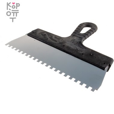 Вихрь - Зубчатый шпатель нержавеющая cталь, пластиковая рукоятка 6х6 мм,  250мм. — Корейские товары для всей семьи(КорОпт)