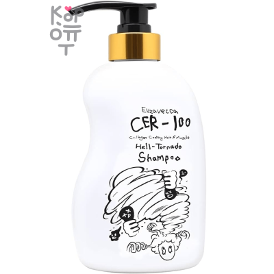 Elizavecca Cer-100 Collagen Hair A+ Muscle Tornado Shampoo - Шампунь для волос против перхоти с экстрактом Чайного Дерева, 500мл.