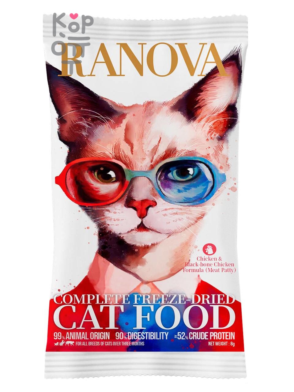 Полнорационный сухой (сублимированный) корм Ranova для кошек с курицей