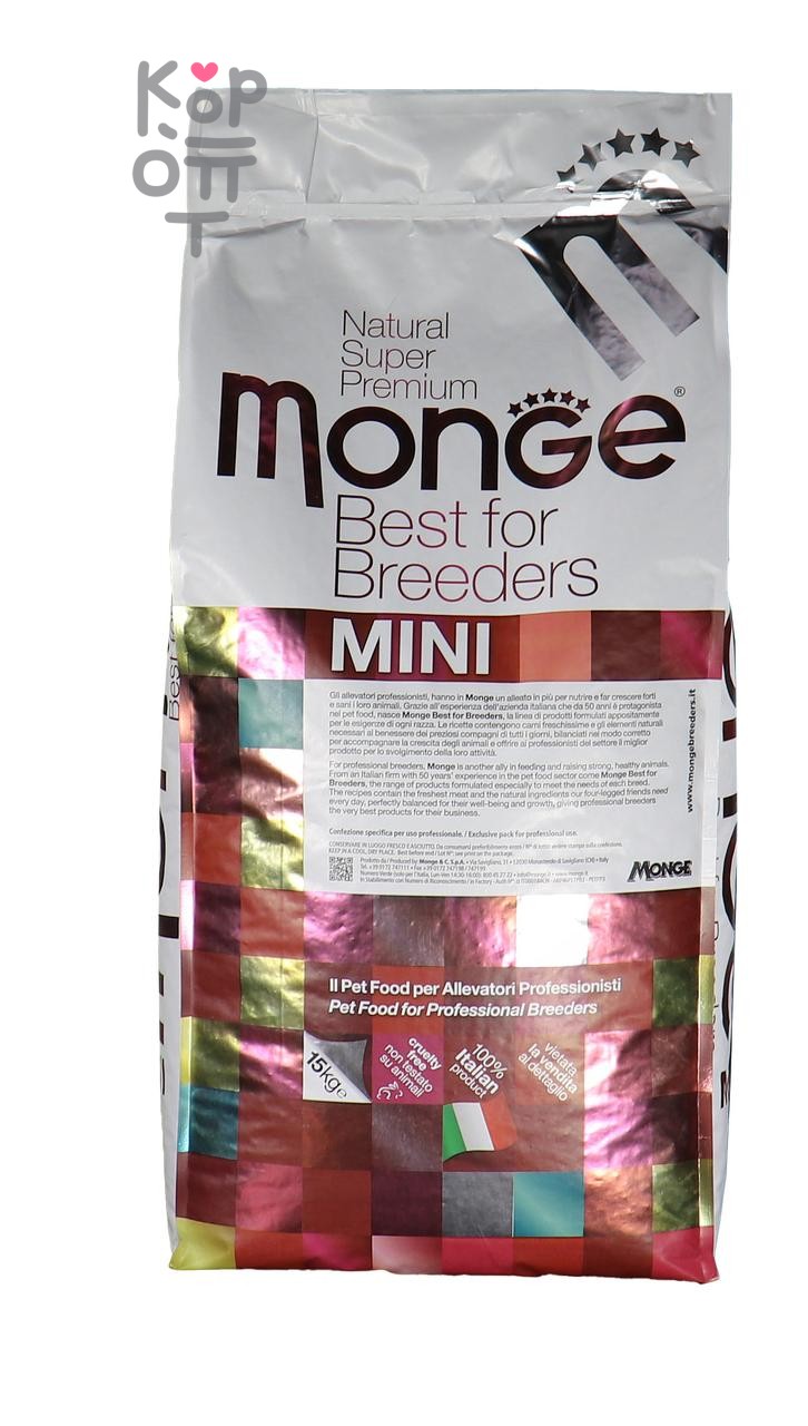 Сухой корм Monge Dog PFB Daily Line Mini Puppy&Junior 30/18 для щенков мелких пород 15кг.