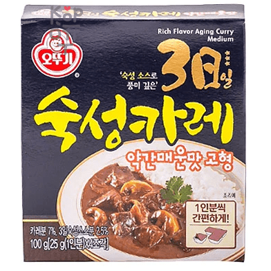 Ottogi 3-Days Aged Rich Flavor Curry Mild - Оттоги Карри 3-дневной выдержки, Мягкое карри с насыщенным вкусом, 100гр.(4 порции)