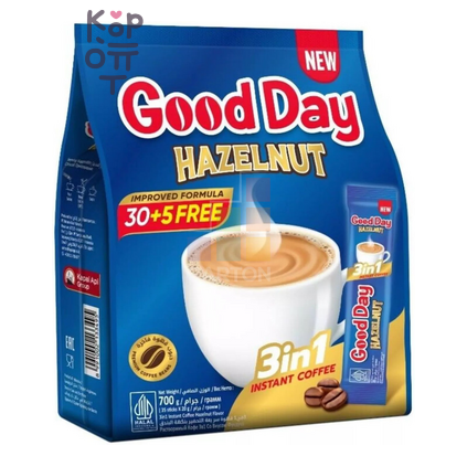 GOOD DAY — Кофе растворимый 3в1 Лесной орех 20 г × 35 шт., коробка 12 шт.