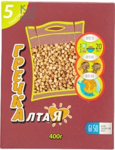 ТСР — Крупа гречневая Алтайская, сорт высший, 400гр. (5шт.*80гр.), Коробка 8шт