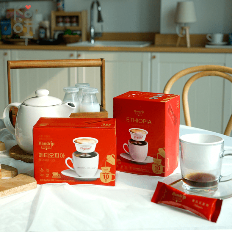 Кофе молотый Handrip Ethiopia Yirgacheffe G.2 (Grind Beans + Dripper) - Молотый Кофе Эфиопия 7гр. + дрип (капельница), купить с доставкой на дом фото 1 — Корейские товары для всей семьи(КорОпт)