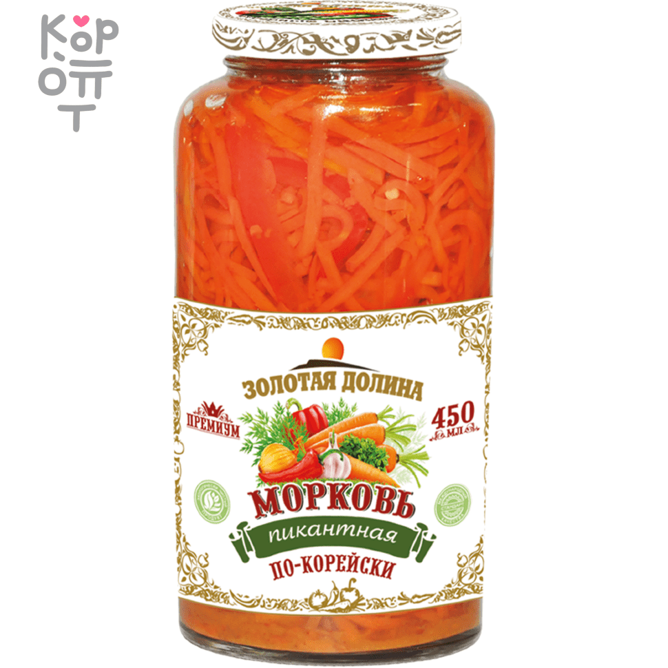 Золотая Долина - Морковь острая по-корейски 450мл.*12шт.    , купить с доставкой на дом фото 1 — Корейские товары для всей семьи(КорОпт)