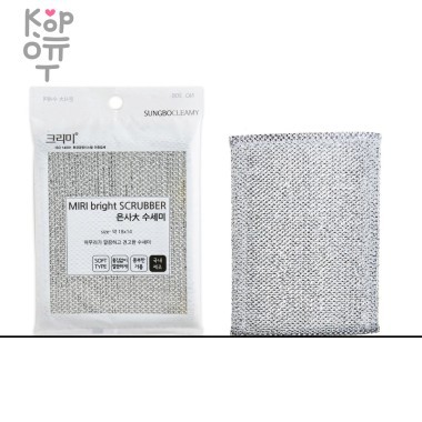 SB CLEAN&CLEAR - Губка для мытья посуды №308 Miri Brigh - 18см*14см., мягкая — Корейские товары для всей семьи(КорОпт)