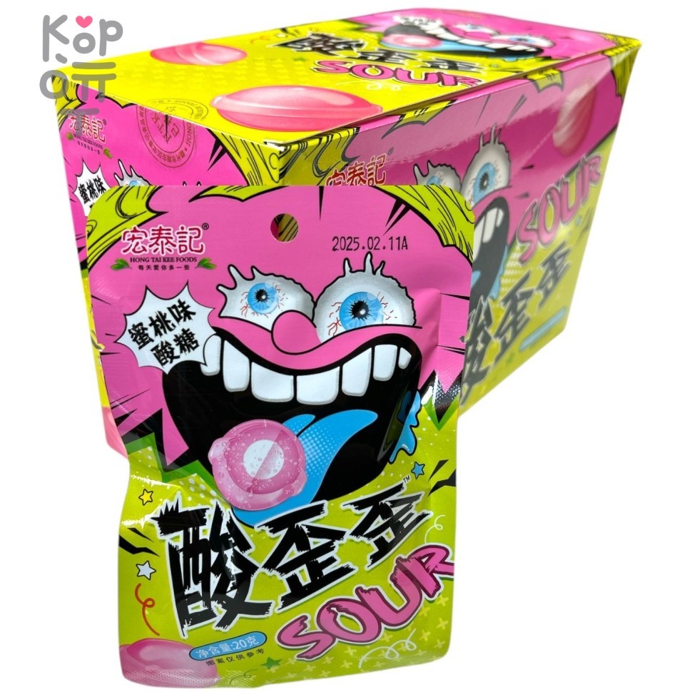 Кислая карамель Hong Tai Super Sour - кисляк до коликов со вкусом Персика, купить с доставкой на дом фото 1 &mdash; Корейские товары для всей семьи(КорОпт)