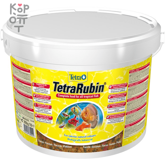 TetraRubin корм в хлопьях для улучшения окраса всех видов рыб 10 л (ведро), купить с доставкой на дом фото 1 &mdash; Корейские товары для всей семьи(КорОпт)
