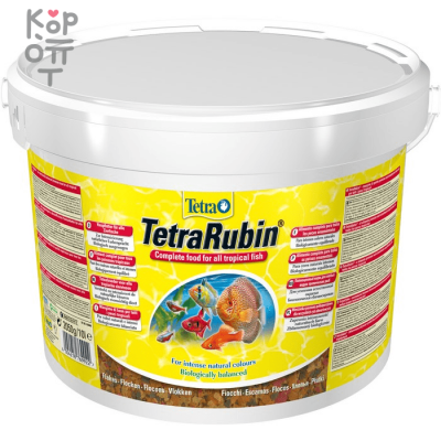 TetraRubin корм в хлопьях для улучшения окраса всех видов рыб 10 л (ведро)