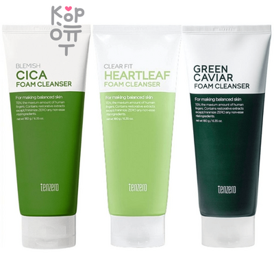 Tenzero Green Caviar Foam Cleanser - Тонизирующая пенка для умывания с экстрактом морского винограда 180 мл