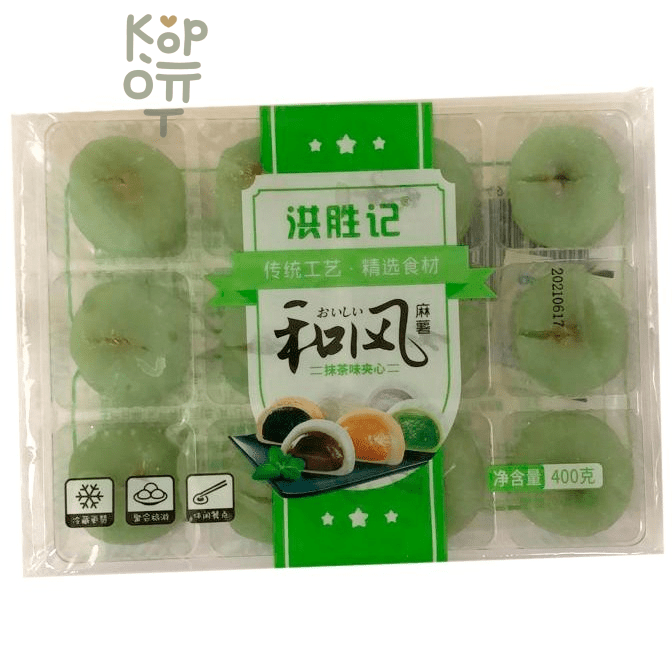 Моти со вкусом матчи Hong Shengji Jixiang Mochi, 400гр.  