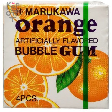 Marukawa Orange Bubble Gum - Резинка жевательная "Апельсин" 4-ре шара. &mdash; Корейские товары для всей семьи(КорОпт)