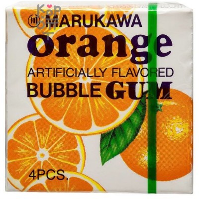 Marukawa Orange Bubble Gum - Резинка жевательная "Апельсин" 4-ре шара.