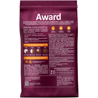 AWARD Hairball & Indoor Сухой корм для взрослых кошек для выведения шерсти с Уткой и Индейкой с добавлением Зеленой Чечевицы и Юкки Шидигера.