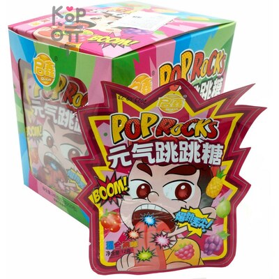 Карамель шипучка-взрывашка Qixin Pop Rocks с переводилкой и взрывным вкусом спелых фруктов