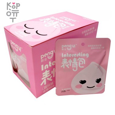 Кислая леденцовая карамель сэндвич PengYi Интересные смайлики со вкусом Персика — Корейские товары для всей семьи(КорОпт)