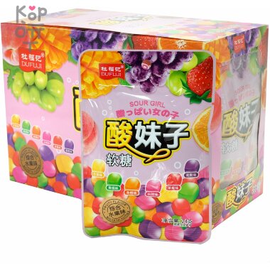 Кислый мармелад Dufuji Sour Girl с фруктовыми вкусами &mdash; Корейские товары для всей семьи(КорОпт)