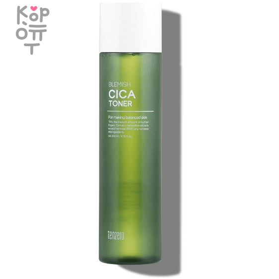 Tenzero Blemish Cica Toner - Смягчающий тонер с экстрактом Азиатской Центеллы 200мл., купить с доставкой на дом фото 1 &mdash; Корейские товары для всей семьи(КорОпт)