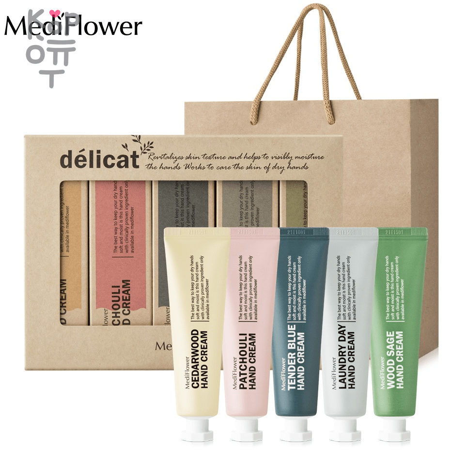 Medi Flower Délicat Hand Cream Set - Набор кремов для рук "Деликат" 5шт.*30гр., купить с доставкой на дом фото 1 — Корейские товары для всей семьи(КорОпт)