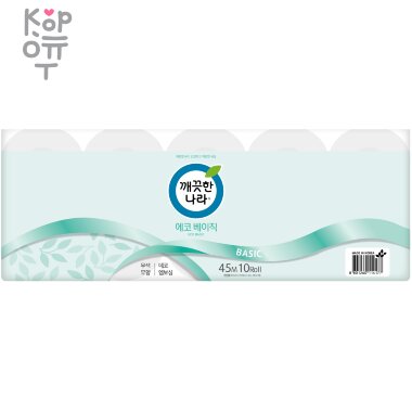 Kleannara Eco Basic - Туалетная бумага двухслойная с тиснёным рисунком 45м.*10 рул. — Корейские товары для всей семьи(КорОпт)