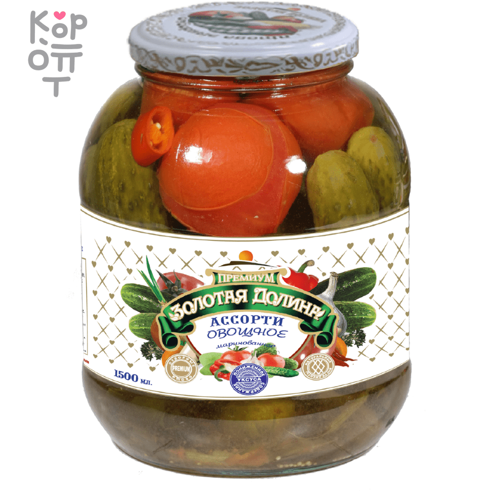 Золотая Долина - Ассорти из помидоров и огурцов, купить с доставкой на дом фото 1 — Корейские товары для всей семьи(КорОпт)