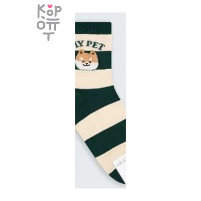 Kikiya Socks - Носки женские высокие My Pet, размер 23-25, зеленый